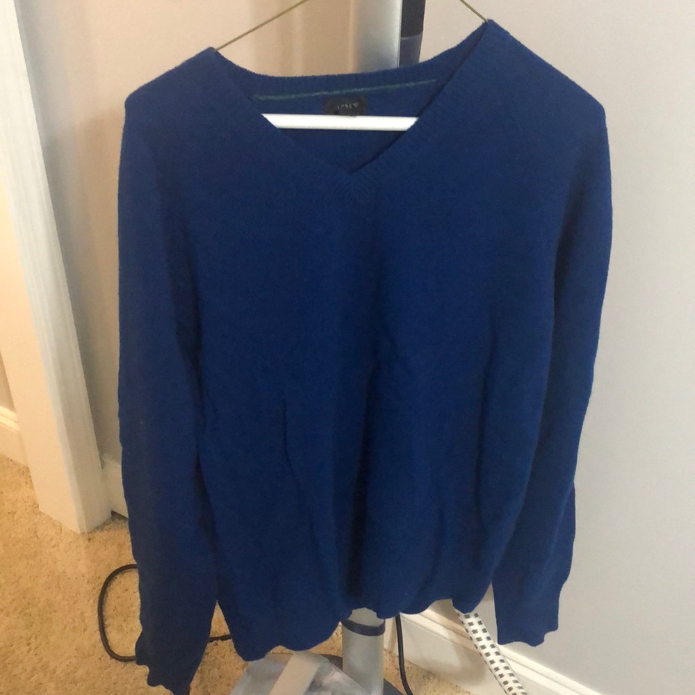 Royal Blue V-Neck J. Crew Sweater (Medium)